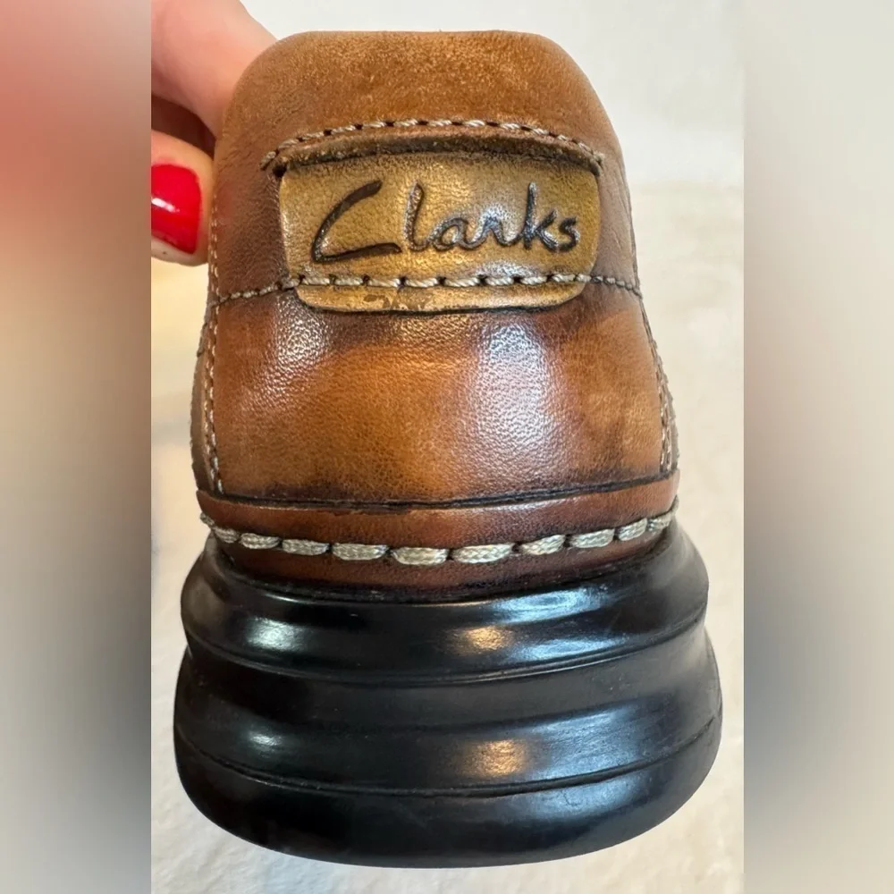 Clarks Men’s Active Air Brown Leather Slip On Comfort Loafers Size 10M
